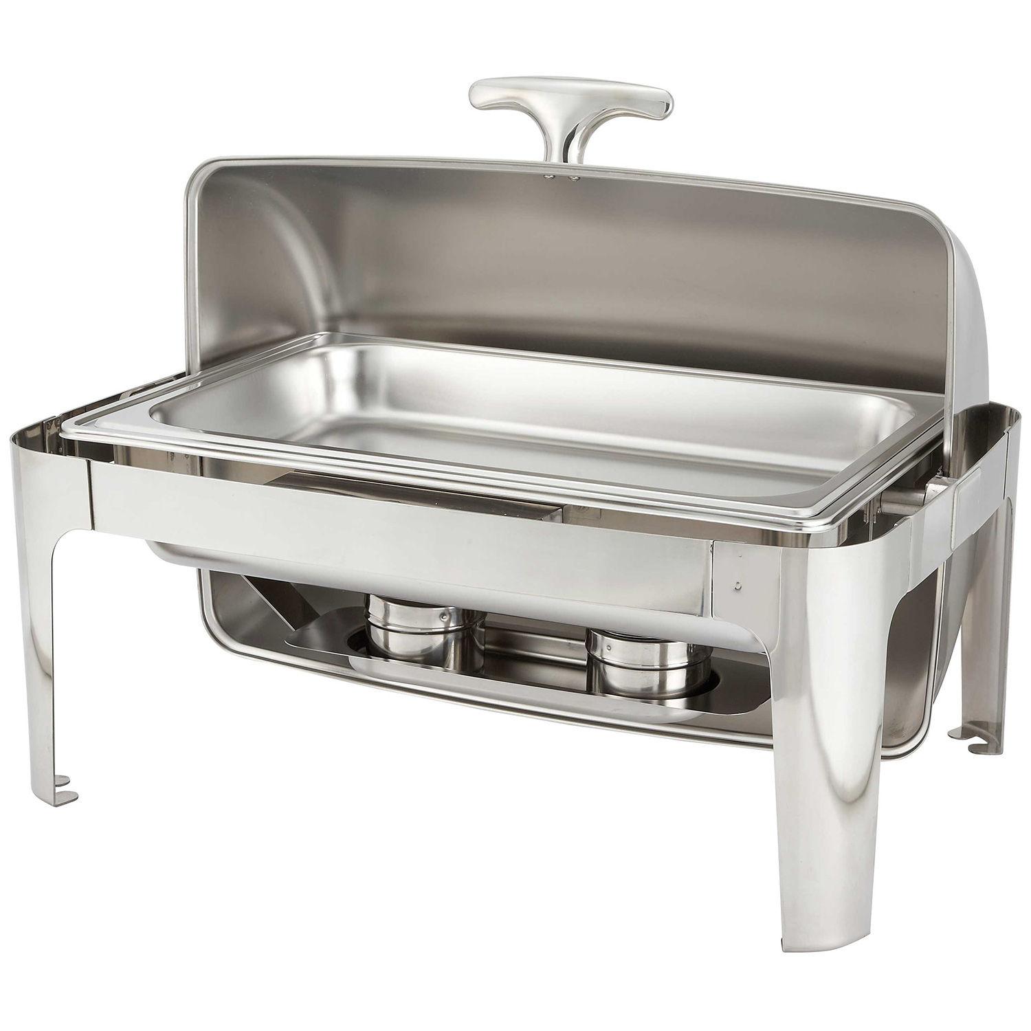 description image for FOR HIRE- STAINLESS STEEL  ROUND ROLL TOP CHAFING DISH